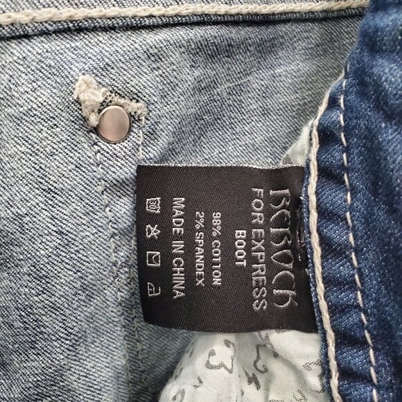 Rerock for Express Women's Medium Wash Low Rise Embellished Bootcut Jeans Sz 29 - Picture 5 of 9